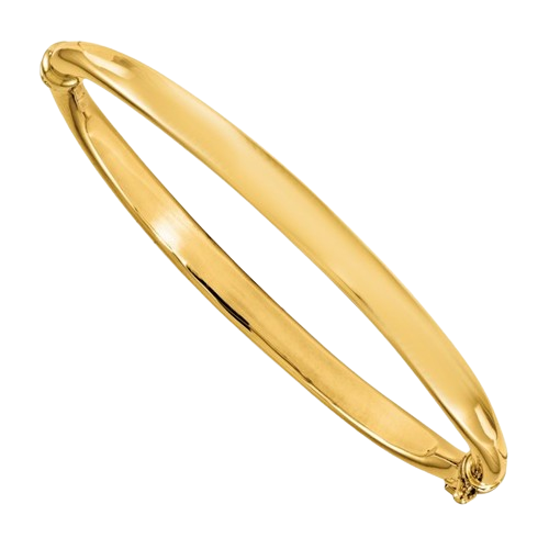 14K Polished Hinged Bangle