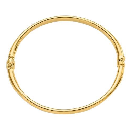 14K Polished Hinged Bangle