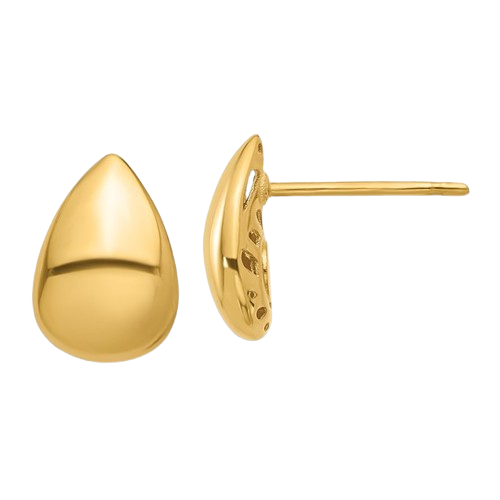 14K Polished Teardrop Post Earrings| LE2632