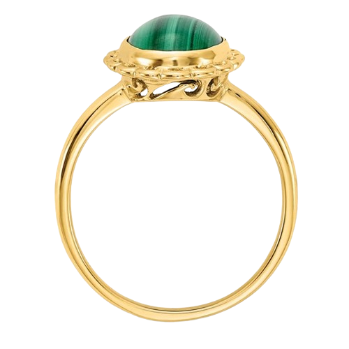 14k Malachite Cabochon Ring| Y4494MB