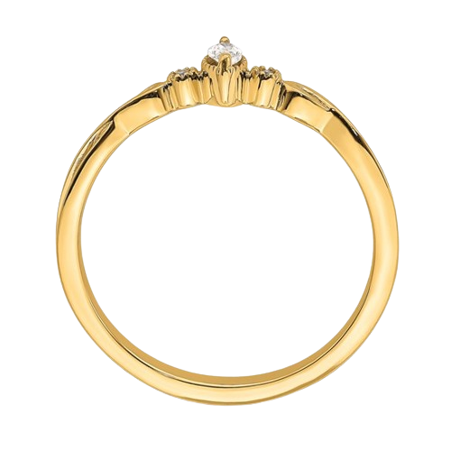 14k Beaded Edge Petite 3-Stone Marquise Diamond Ring| RM7785E-011-YAA