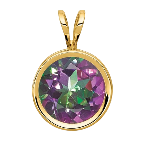 Small Round Gemstone Bezel Pendants| XP303FT