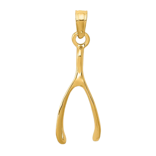 14k Wishbone Pendant| K2766