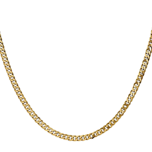 14K 18 inch 3.9mm Flat Beveled Curb Chain| FBU100-18