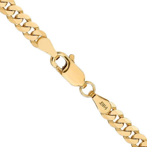 14K 18 inch 3.9mm Flat Beveled Curb Chain| FBU100-18