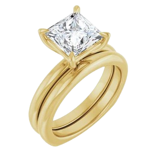 Square Solitaire European Engagement Ring Mounting|  127159