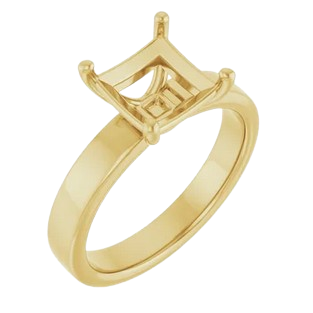 Square Cigar Band Solitaire Engagement Ring Mounting| 126306