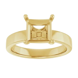 Square Cigar Band Solitaire Engagement Ring Mounting| 126306