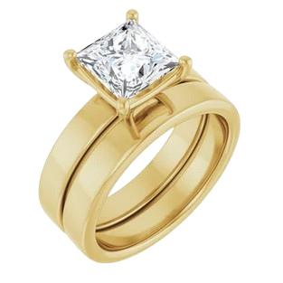 Square Cigar Band Solitaire Engagement Ring Mounting| 126306