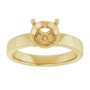 Round Cigar Band Solitaire Engagement Ring Mounting| 126306