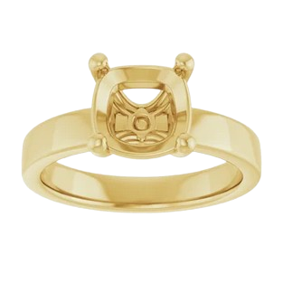 Cushion Cigar Band Solitaire Engagement Ring Mounting| 126306
