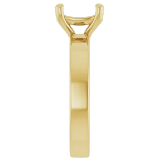 Cushion Cigar Band Solitaire Engagement Ring Mounting| 126306