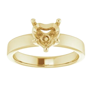 Heart Cigar Band Solitaire Engagement Ring Mounting| 126306