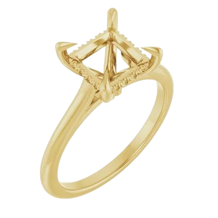 Hidden Halo Square w/Shoulders Engagement Ring Mounting |127198