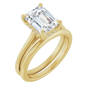 Hidden Halo Emerald w/Shoulders Engagement Ring Mounting |127198