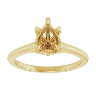 Hidden Halo Pear w/Shoulders Engagement Ring Mounting |127198