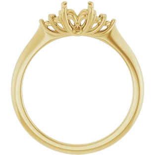 Lotus Head Oval Engagement Ring Mounting | 12346