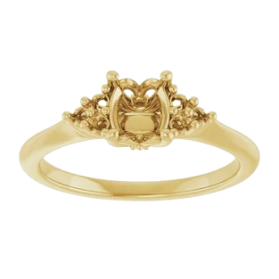 Lotus Head Oval Engagement Ring Mounting | 12346