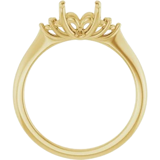 Lotus Head Square Engagement Ring Mounting | 12346