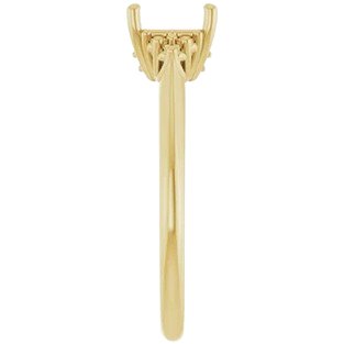 Lotus Head Square Engagement Ring Mounting | 12346