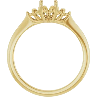 Lotus Head Emerald Engagement Ring Mounting | 12346