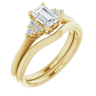 Lotus Head Emerald Engagement Ring Mounting | 12346