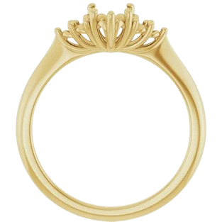 Lotus Head Pear Engagement Ring Mounting | 12346