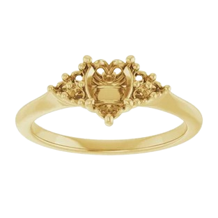 Lotus Head Pear Engagement Ring Mounting | 12346