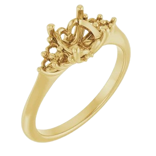 Lotus Head Cushion Engagement Ring Mounting | 123461
