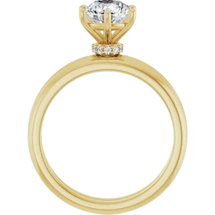 Diamond Scarf Solitaire Round Engagement Ring Mounting| 126559