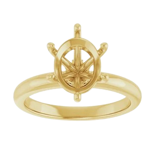 Diamond Scarf Solitaire Oval Engagement Ring Mounting| 126559