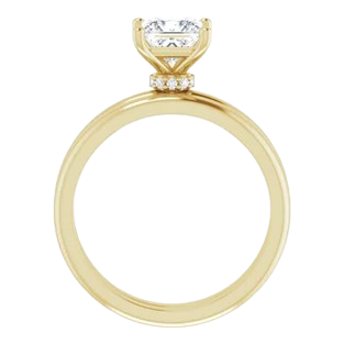 Diamond Scarf Solitaire Square Engagement Ring Mounting| 126559