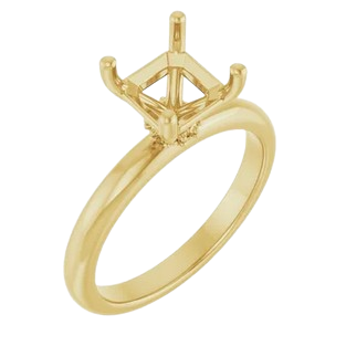 Diamond Scarf Solitaire Asscher Engagement Ring Mounting| 126559