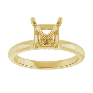 Diamond Scarf Solitaire Asscher Engagement Ring Mounting| 126559