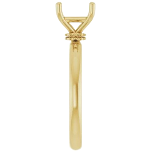 Diamond Scarf Solitaire Asscher Engagement Ring Mounting| 126559