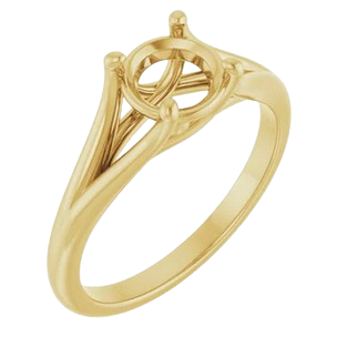 Round Double Shoulder Solitaire Engagement Ring Mounting|  124797