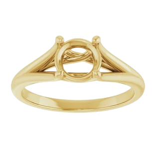Round Double Shoulder Solitaire Engagement Ring Mounting|  124797