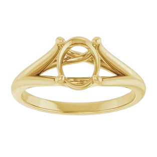 Oval Double Shoulder Solitaire Engagement Ring Mounting|  124797