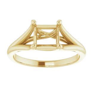 Square Double Shoulder Solitaire Engagement Ring Mounting|  124797