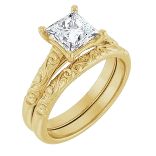Square Filigree Engagement Ring Mounting | 126333
