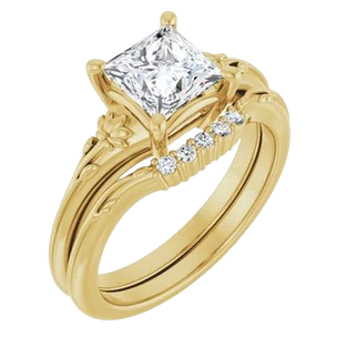 Square Floral Engagement Ring Mounting| 126582