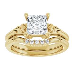Square Floral Engagement Ring Mounting| 126582
