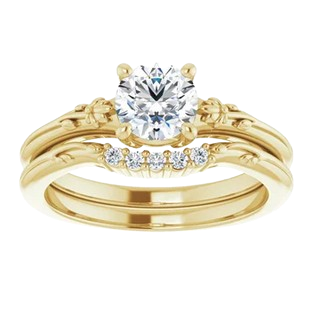 Round Floral Engagement Ring Mounting| 126582