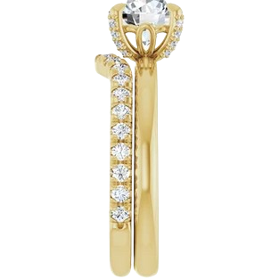 Round Petal Head Engagement Ring Mounting| 127020