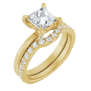 Square Petal Head Engagement Ring Mounting| 127020