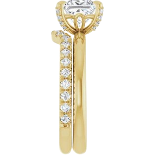 Square Petal Head Engagement Ring Mounting| 127020