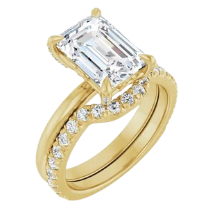Emerald Petal Head Engagement Ring Mounting| 127020