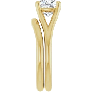 Cushion Double Shoulder Solitaire Engagement Ring Mounting|  124797
