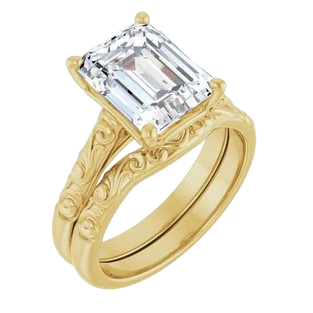 Emerald Filigree Engagement Ring Mounting | 126333