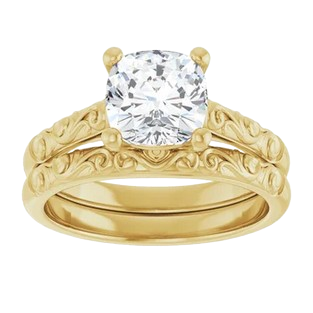 Cushion Filigree Engagement Ring Mounting | 126333